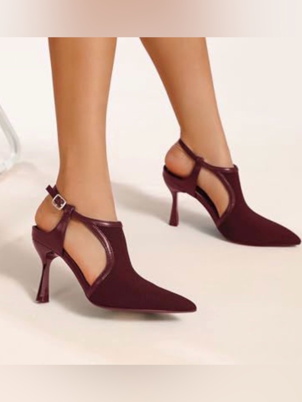 Slingback Heels in Burgundy